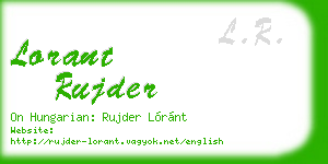 lorant rujder business card